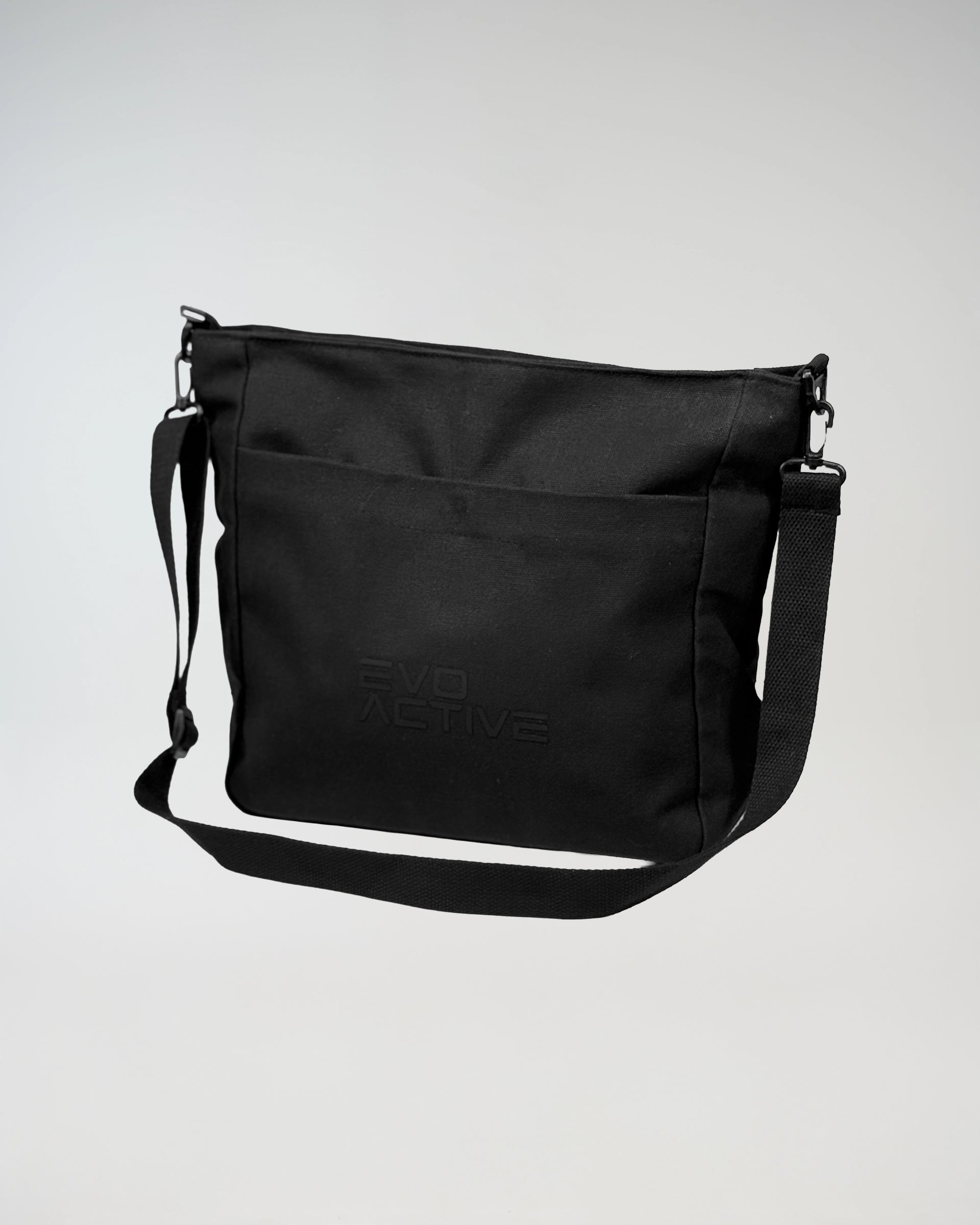 Midnight black EVOActive tote bag designed for everyday carry, suitable for gym essentials and daily use