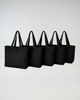 Five EVOActive tote bags lined up, highlighting versatile everyday carry options for gym, and daily use
