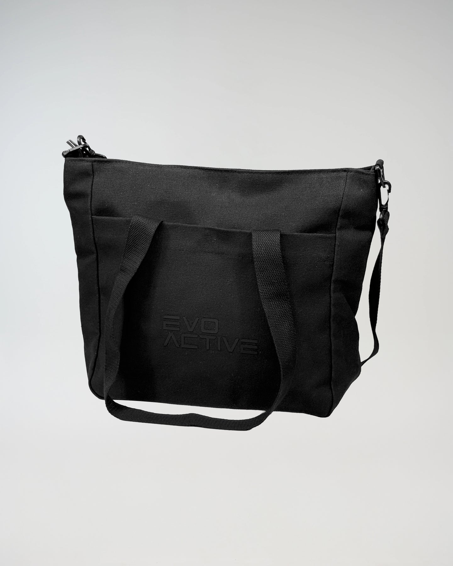 Midnight black EVOActive tote bag suitable for carrying gym gear, or daily essentials
