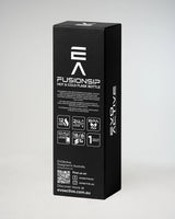 Back view of EVOActive Fusion-Sip drink bottle box showing product details for hot and cold beverage use